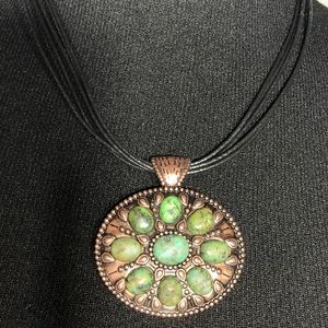 Copper tone with green color stones Necklace